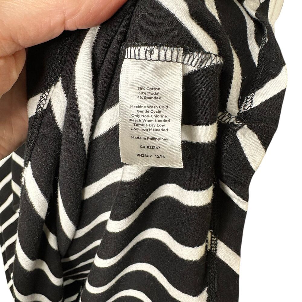 Talbots Black White Chevron Stripe Maxi Dress Sleeveless Size Small - Picture 6 of 8